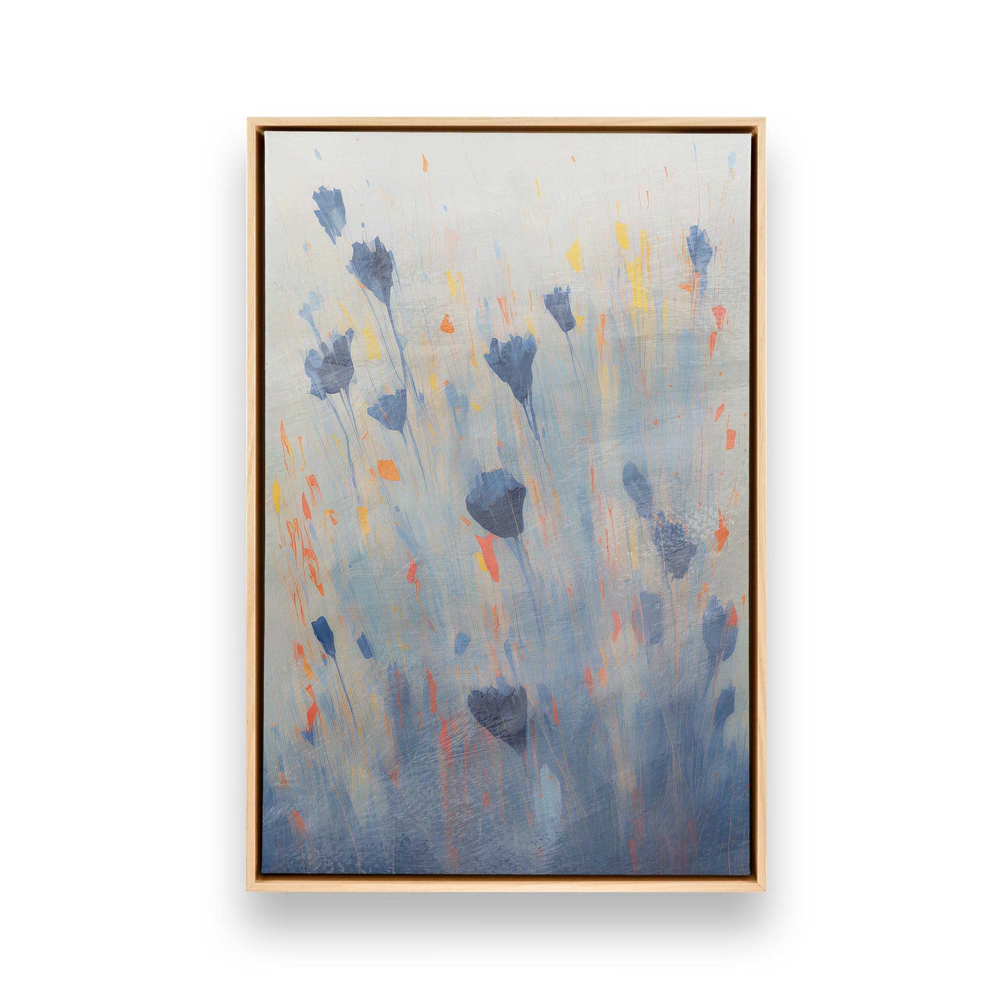 Blue Blooms Rising, Set of 3 Canvas Prints