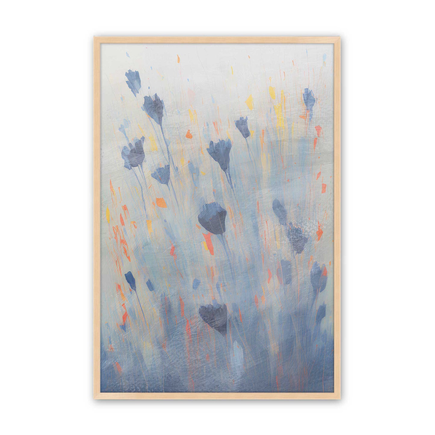 Blue Blooms Rising Set of 3 Art Prints