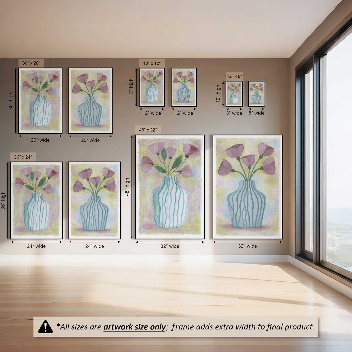 Striped Vase Serenade, Set of 2 Canvas Prints