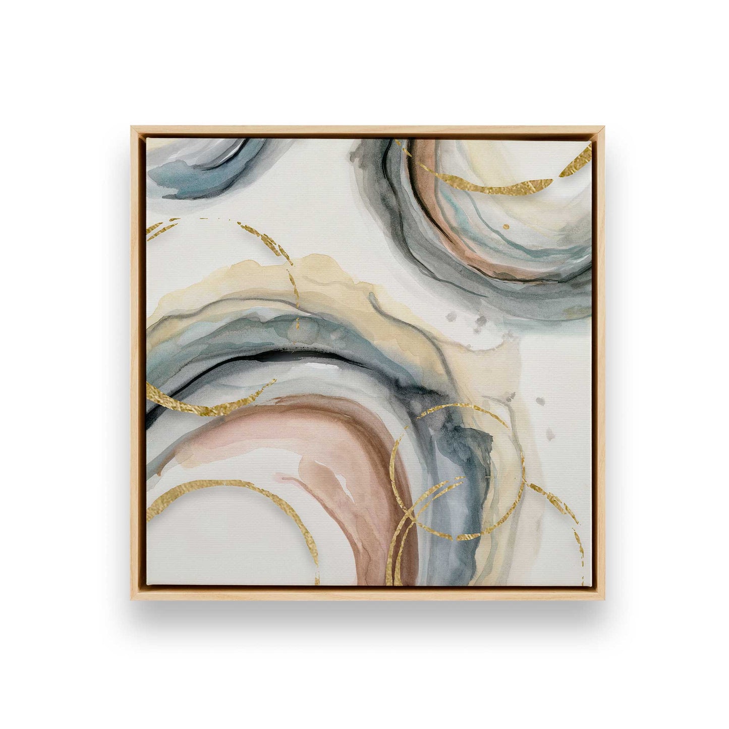 Golden Swirls Canvas Print, Set of 2