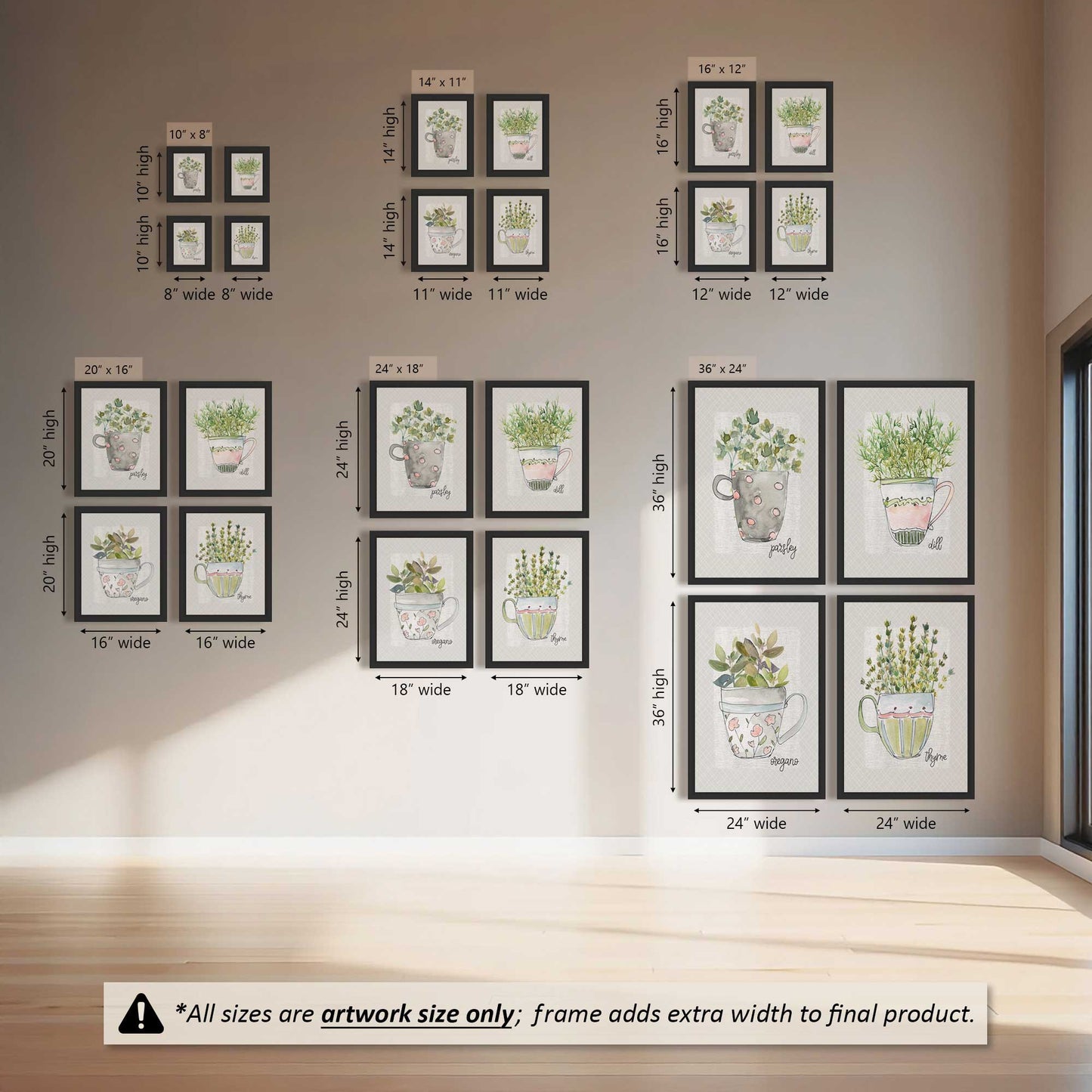 Happy Herbs Set of 4 At Prints