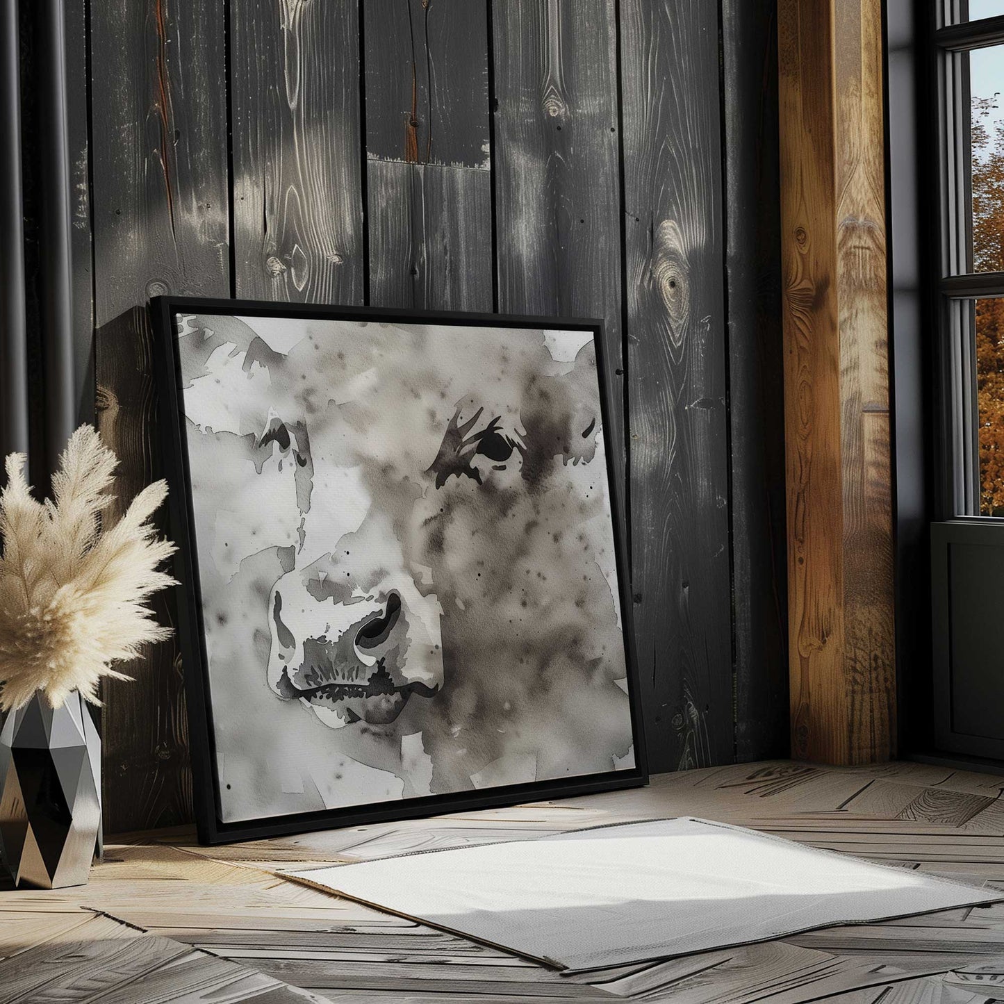 Watercolor Cow Portrait II Canvas Print