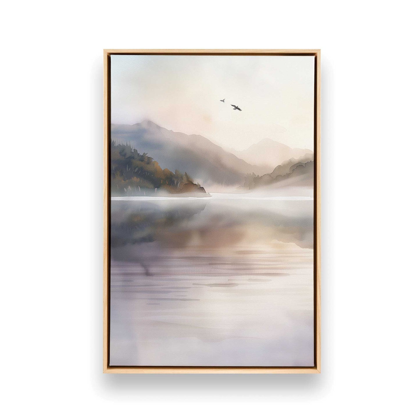 Misty Morning Lake Duo v1 Canvas Print, Set of 2