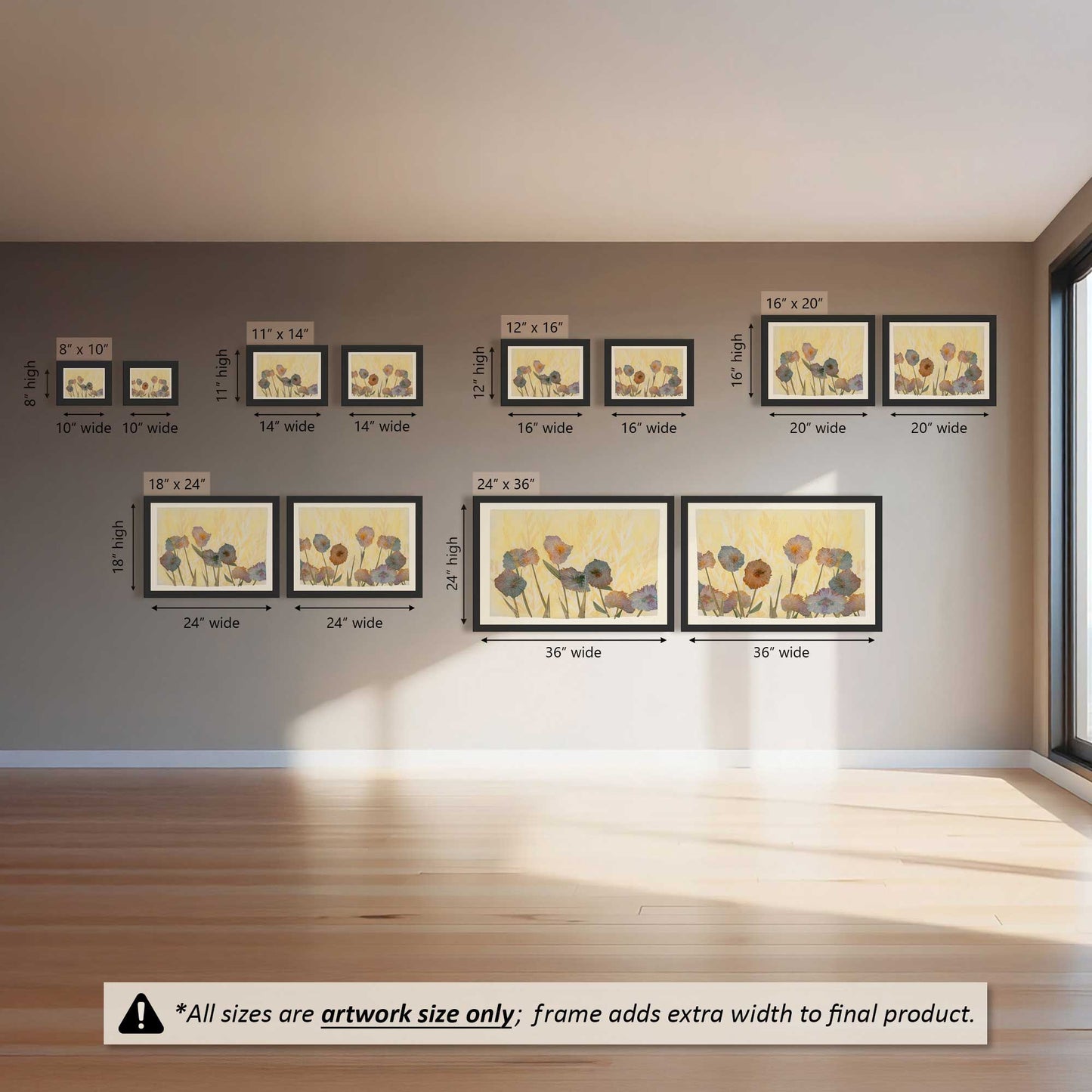 Golden Meadow Blooms Set of 2 Art Prints