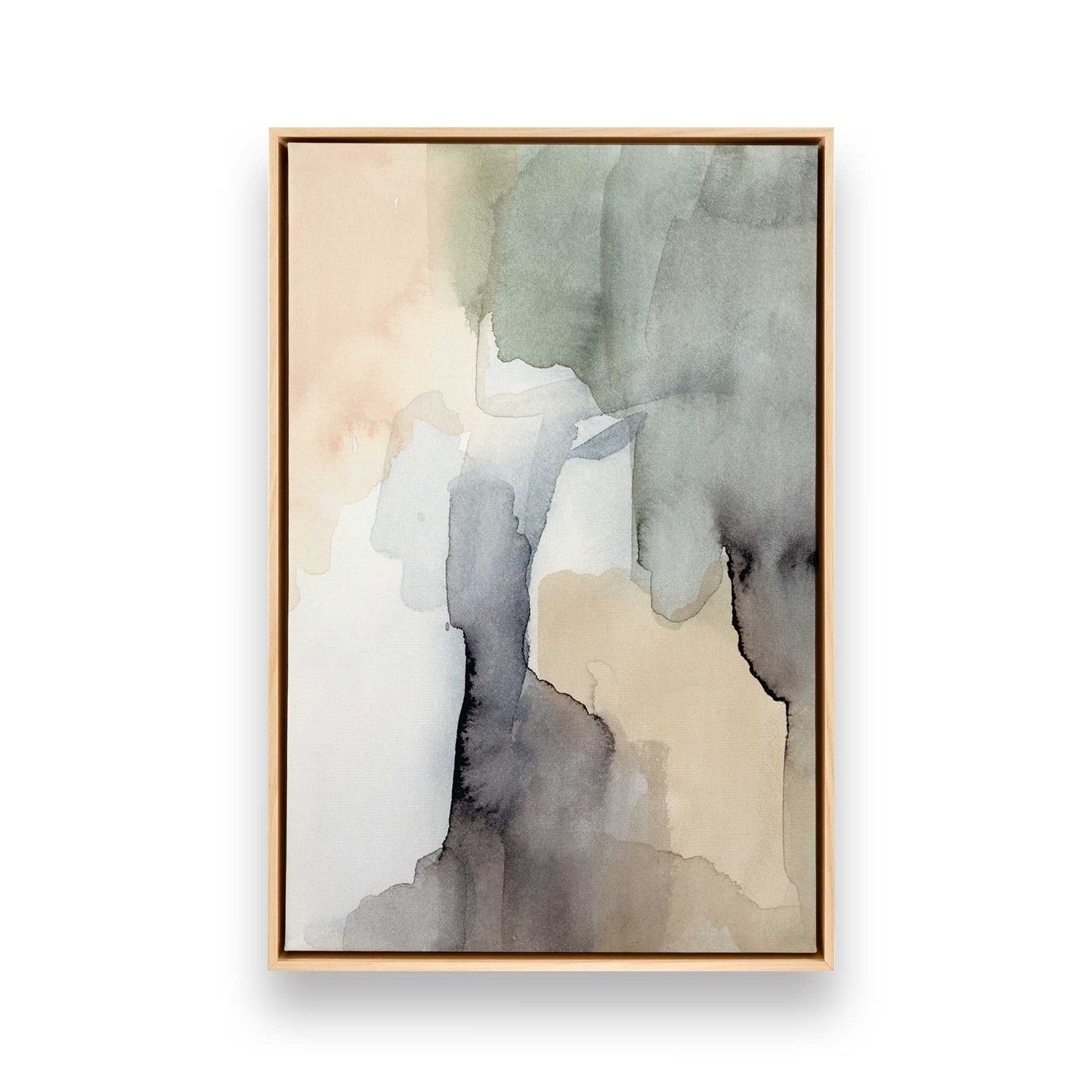 Organic Tones in Watercolor, Set of 3 Canvas Prints