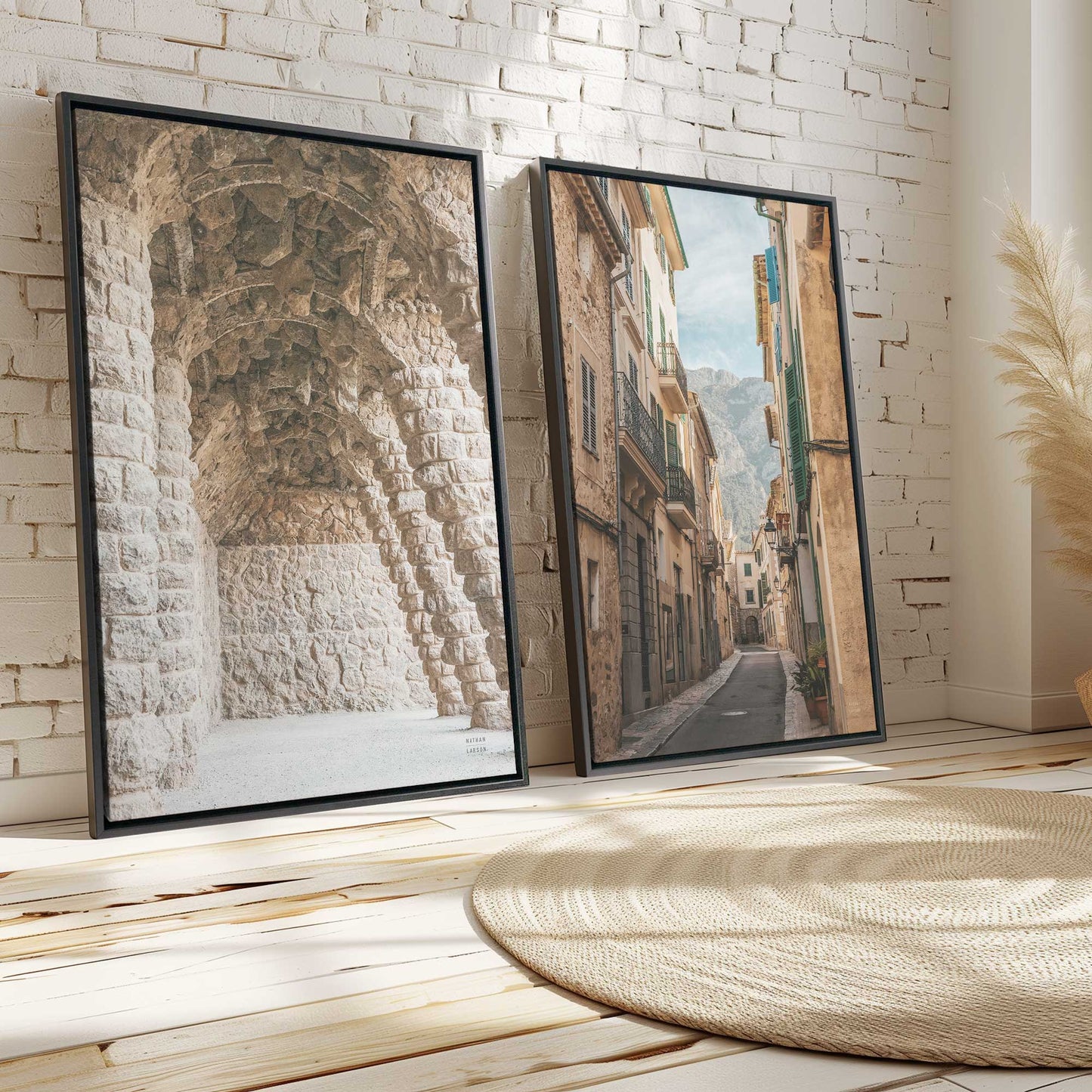 Timeless European Streets Canvas Print, Set of 2