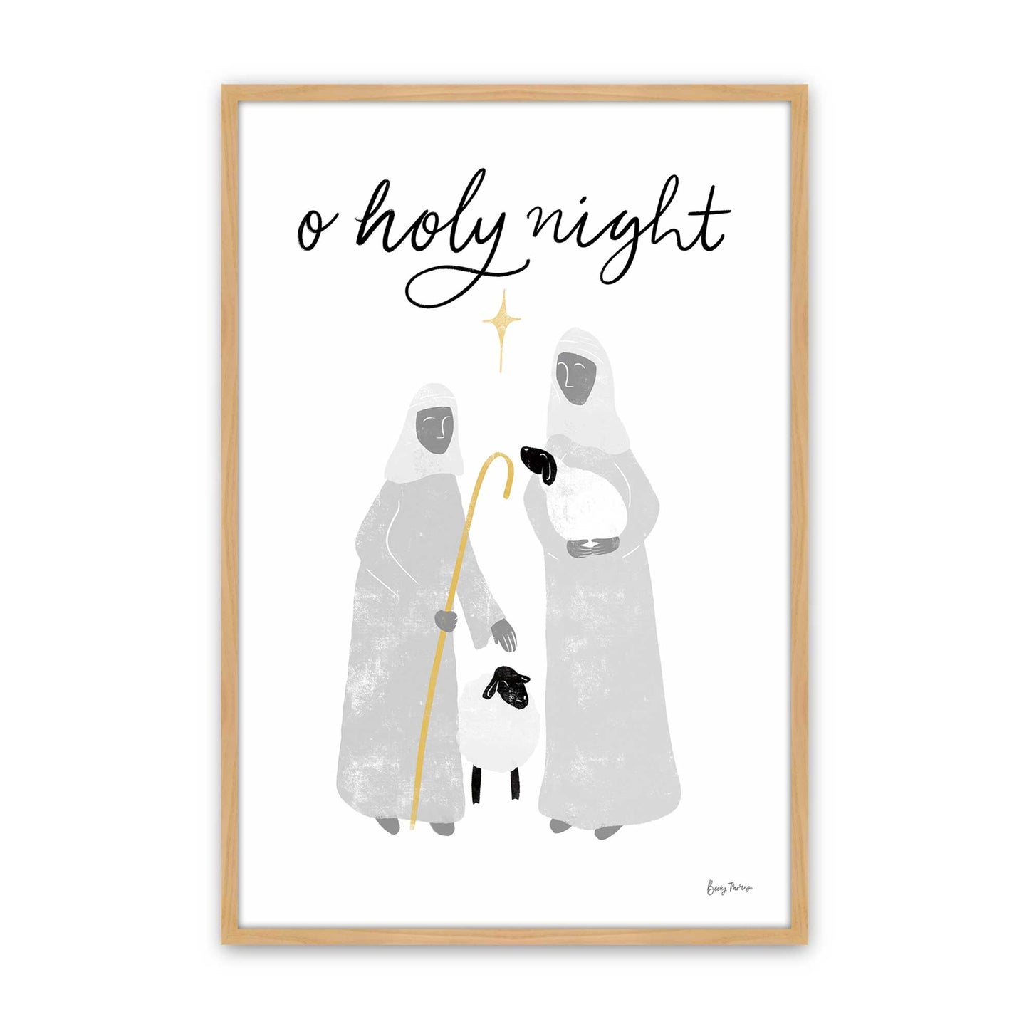 Starry Night Shepherds, Set of 3, Paper Art Prints