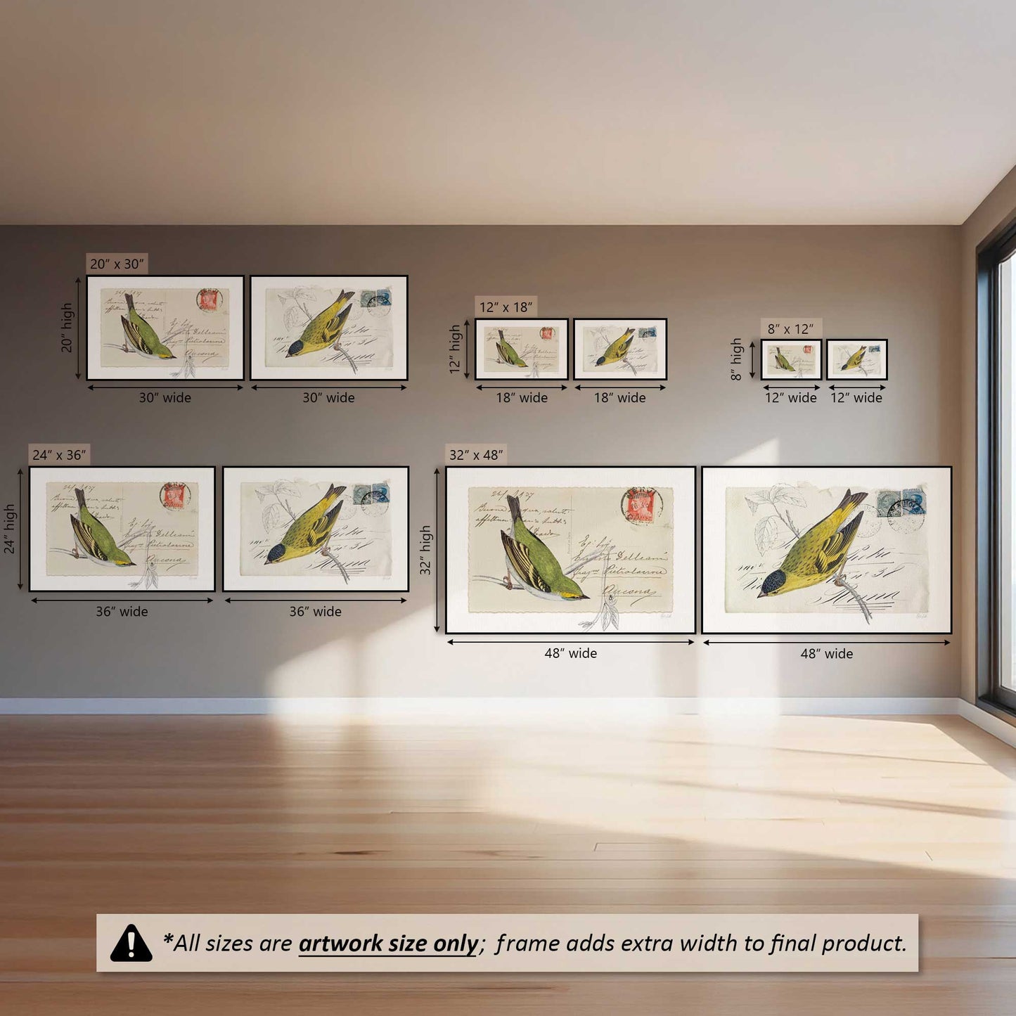 Mail with Wings, Set of 2 Canvas Prints