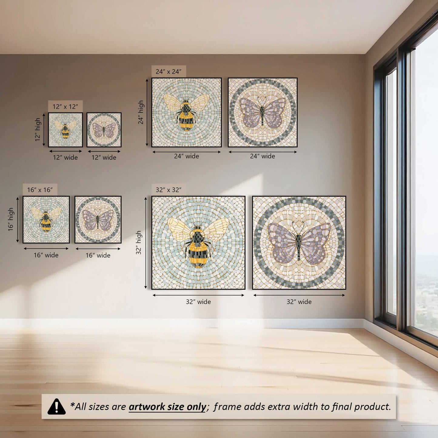 Mosaic Wings II, Set of 2 Canvas Prints