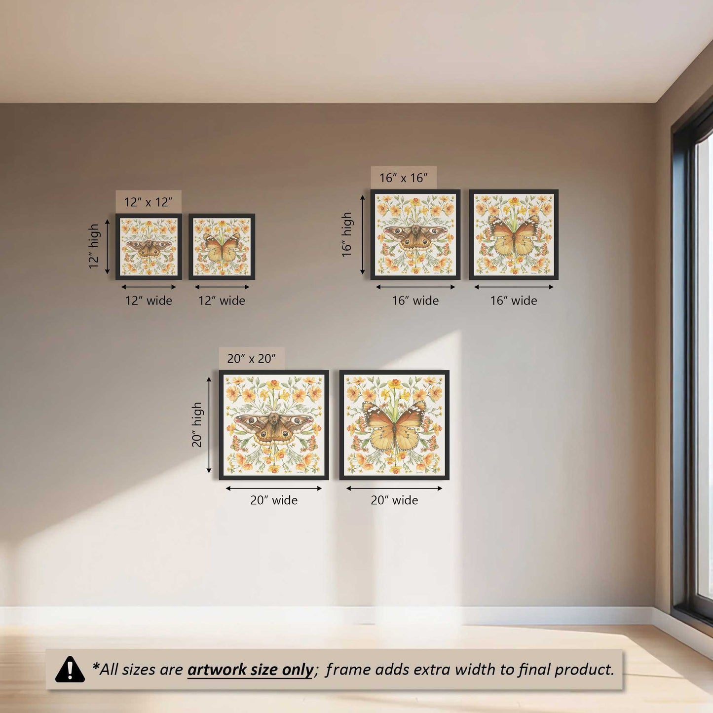 Sunny Flutters Set of 2 Art Prints
