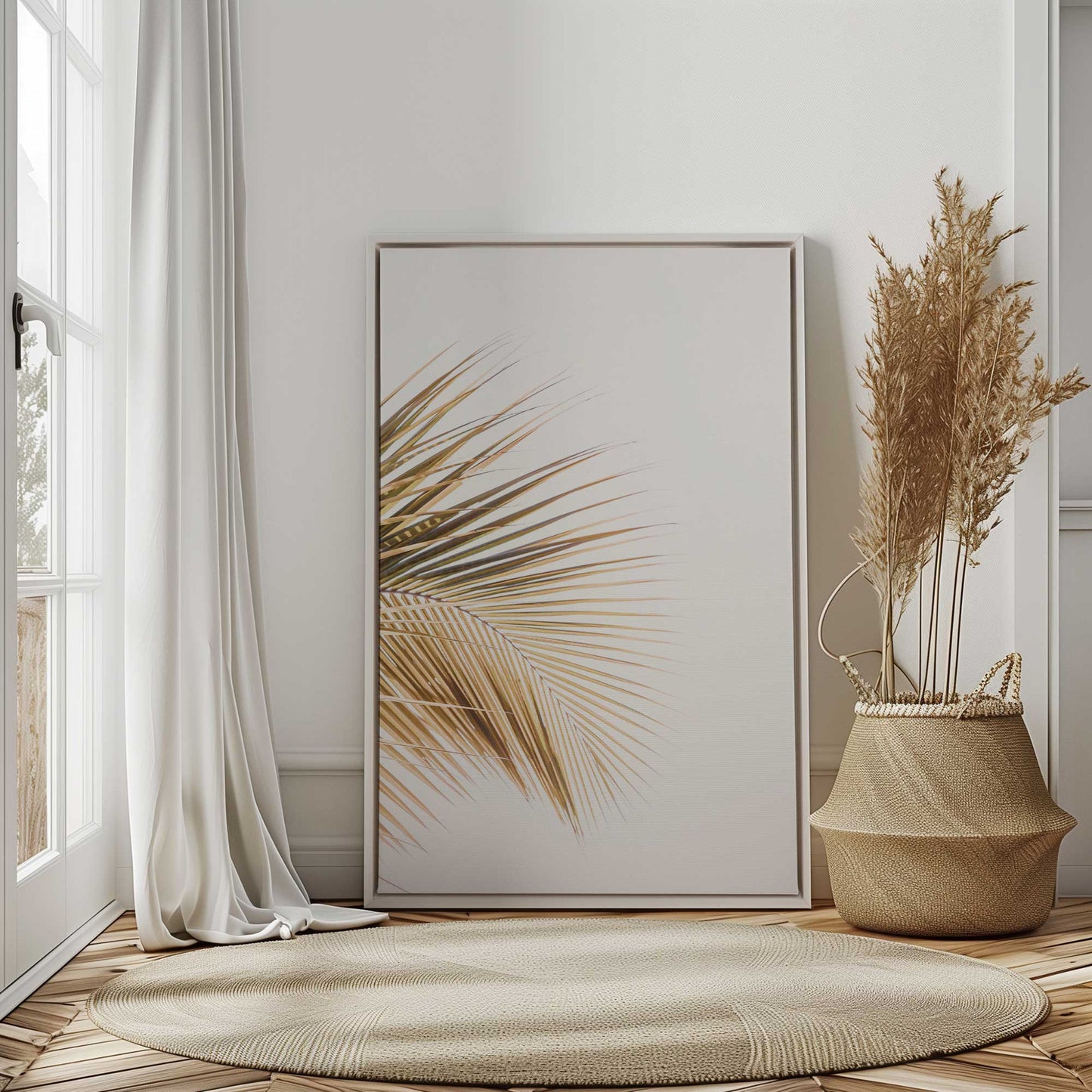 Sunlit Palm Leaf Canvas Print