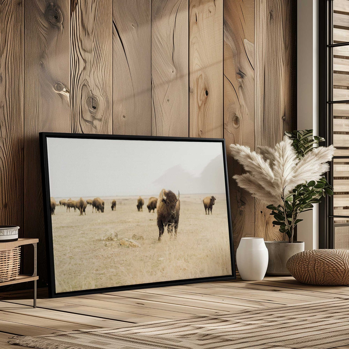 Field of Bison Canvas Print