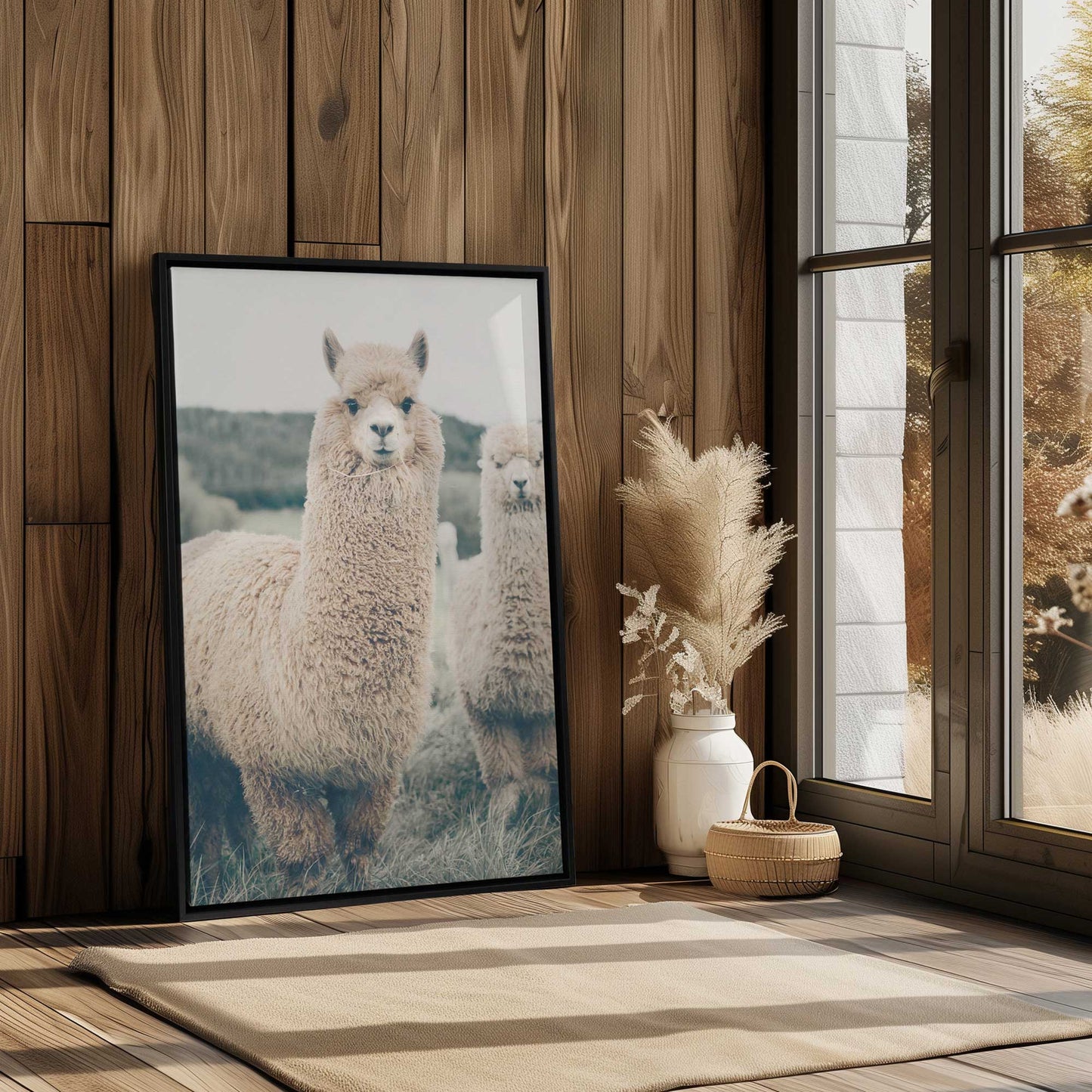 Fluffy Llamas Canvas Print