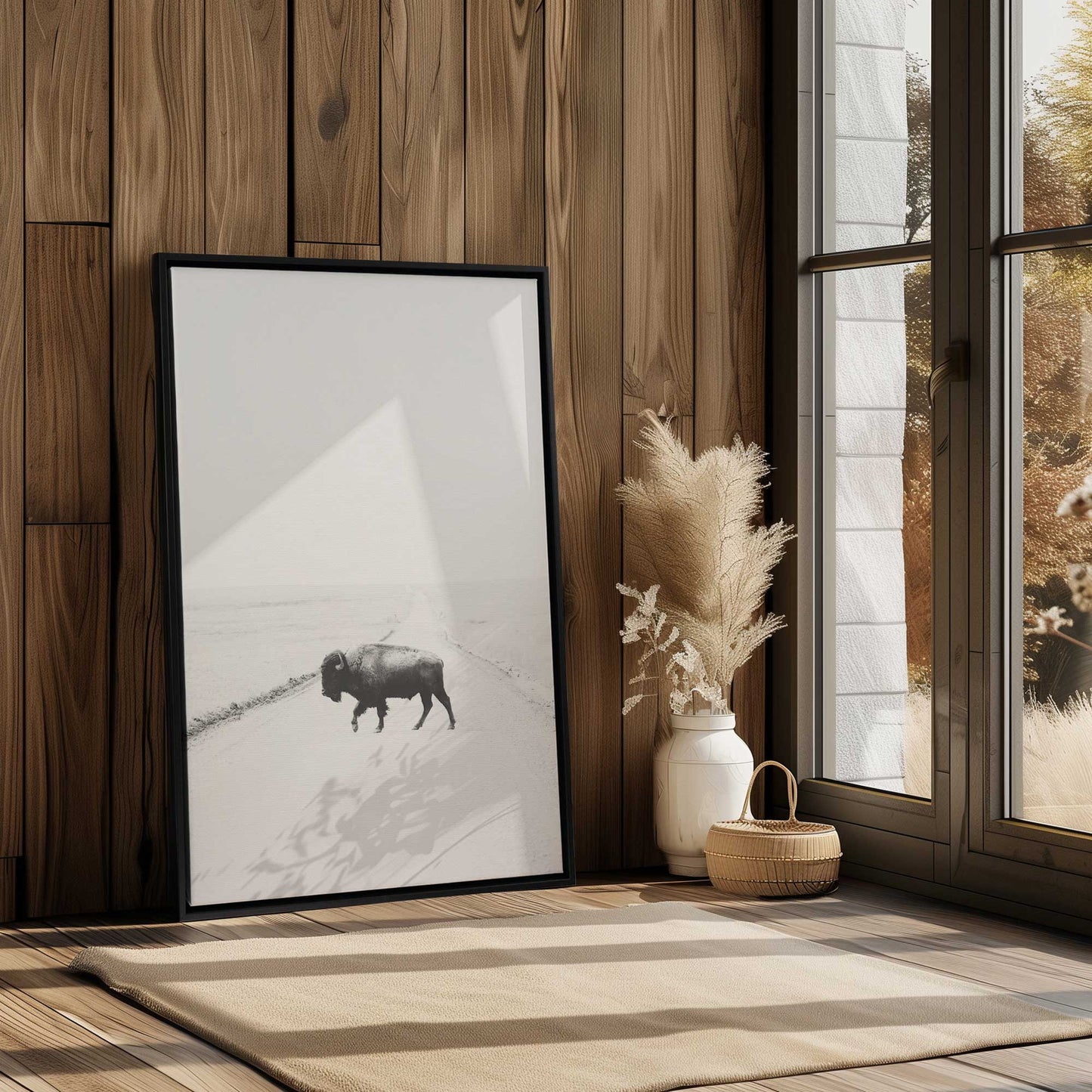 Bison Crossing Canvas Print