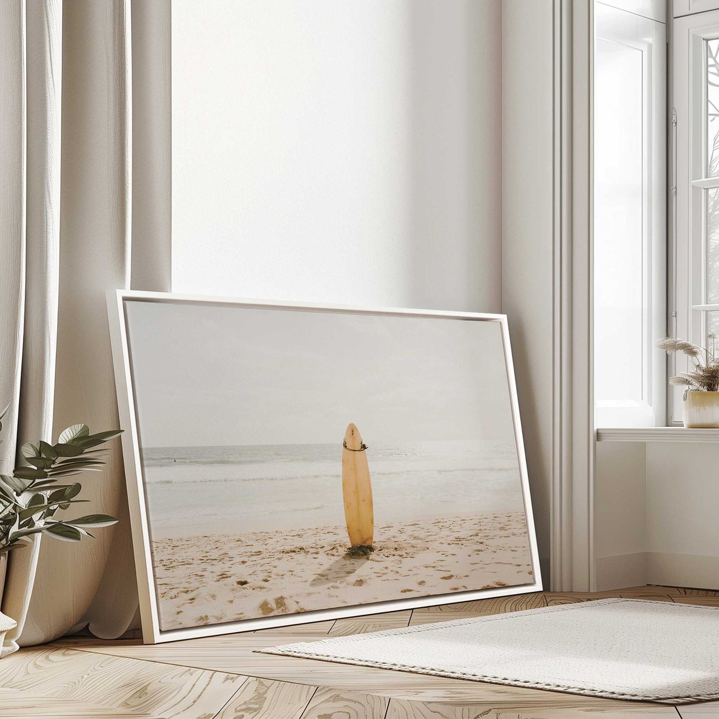 Surfboard by the Sea Canvas Print