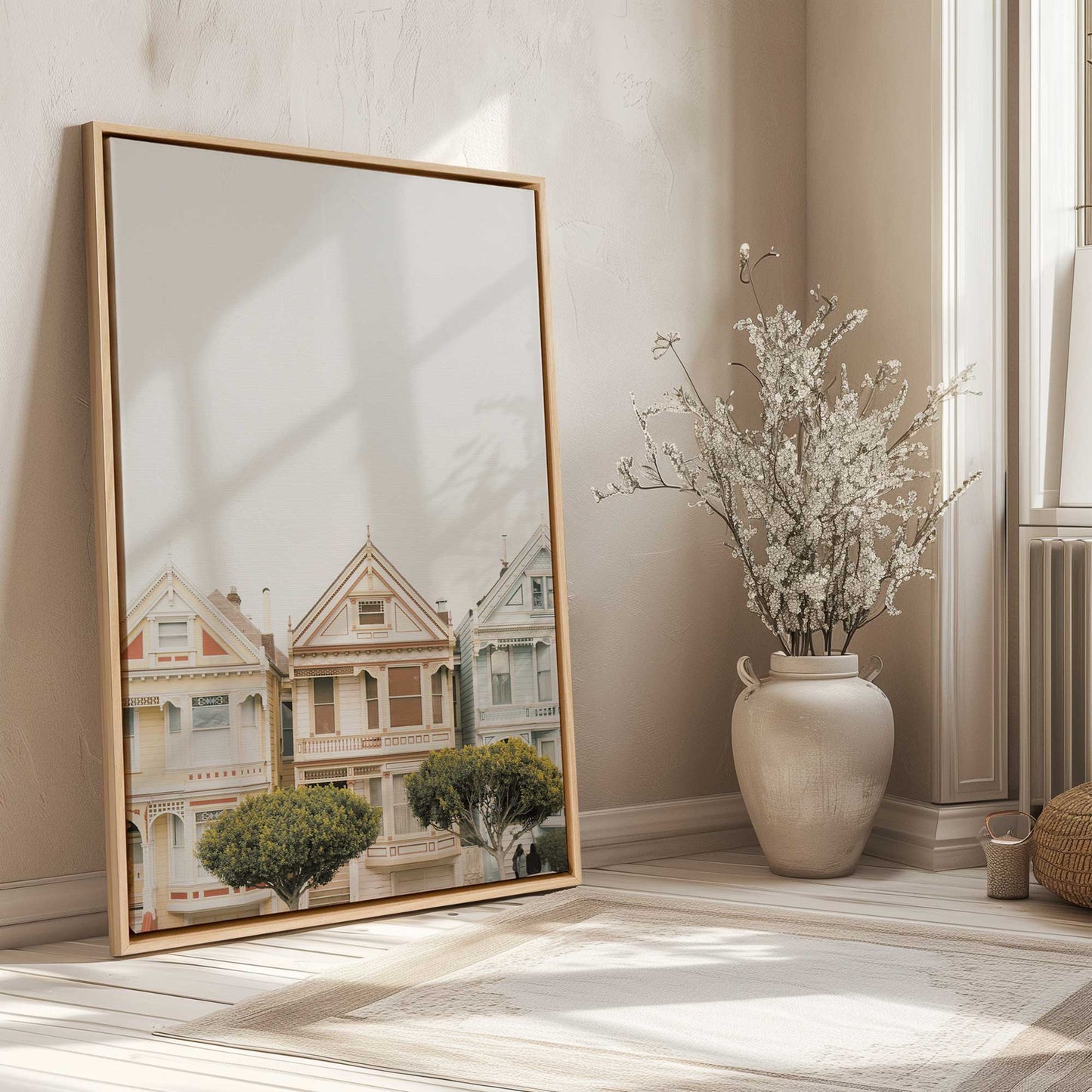 Row of Victorian Houses Canvas Print