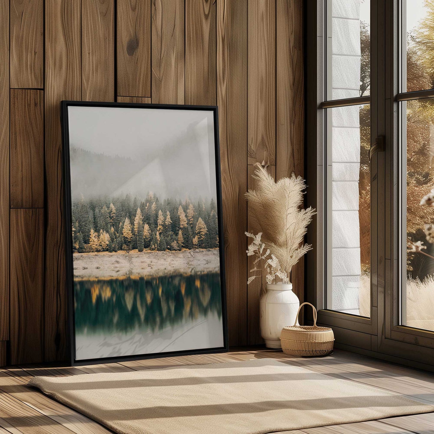 Misty Morning Forest Canvas Print