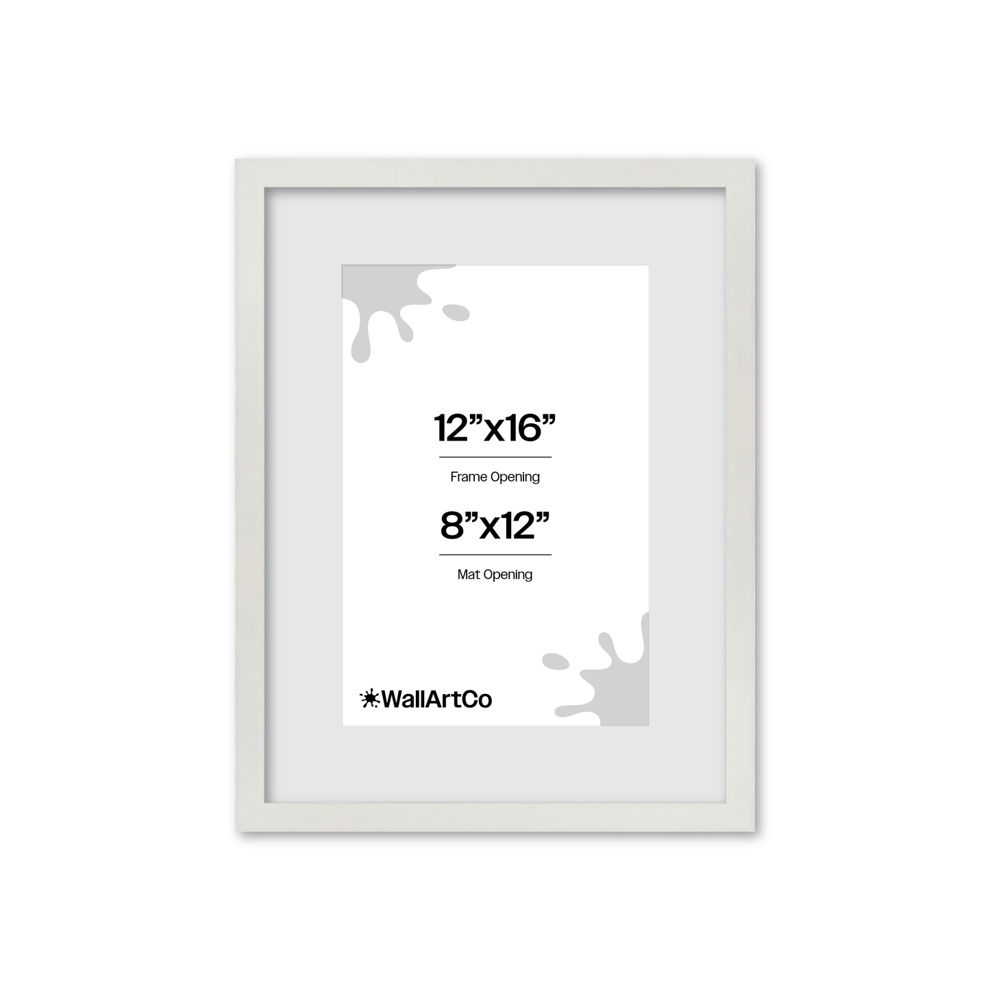 12" x 16" White Lacquer Manhattan Wall Frame