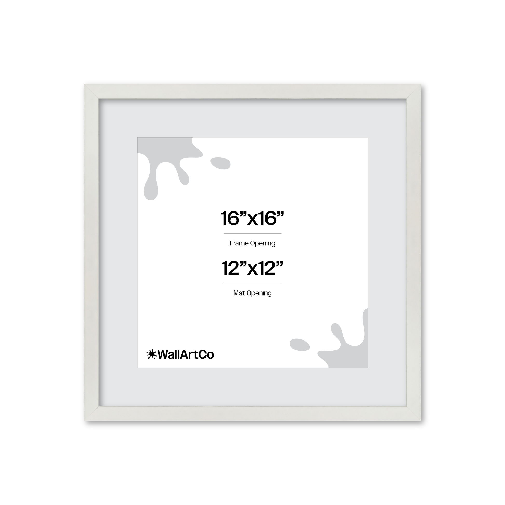 16" x 16" White Lacquer Manhattan Wall Frame