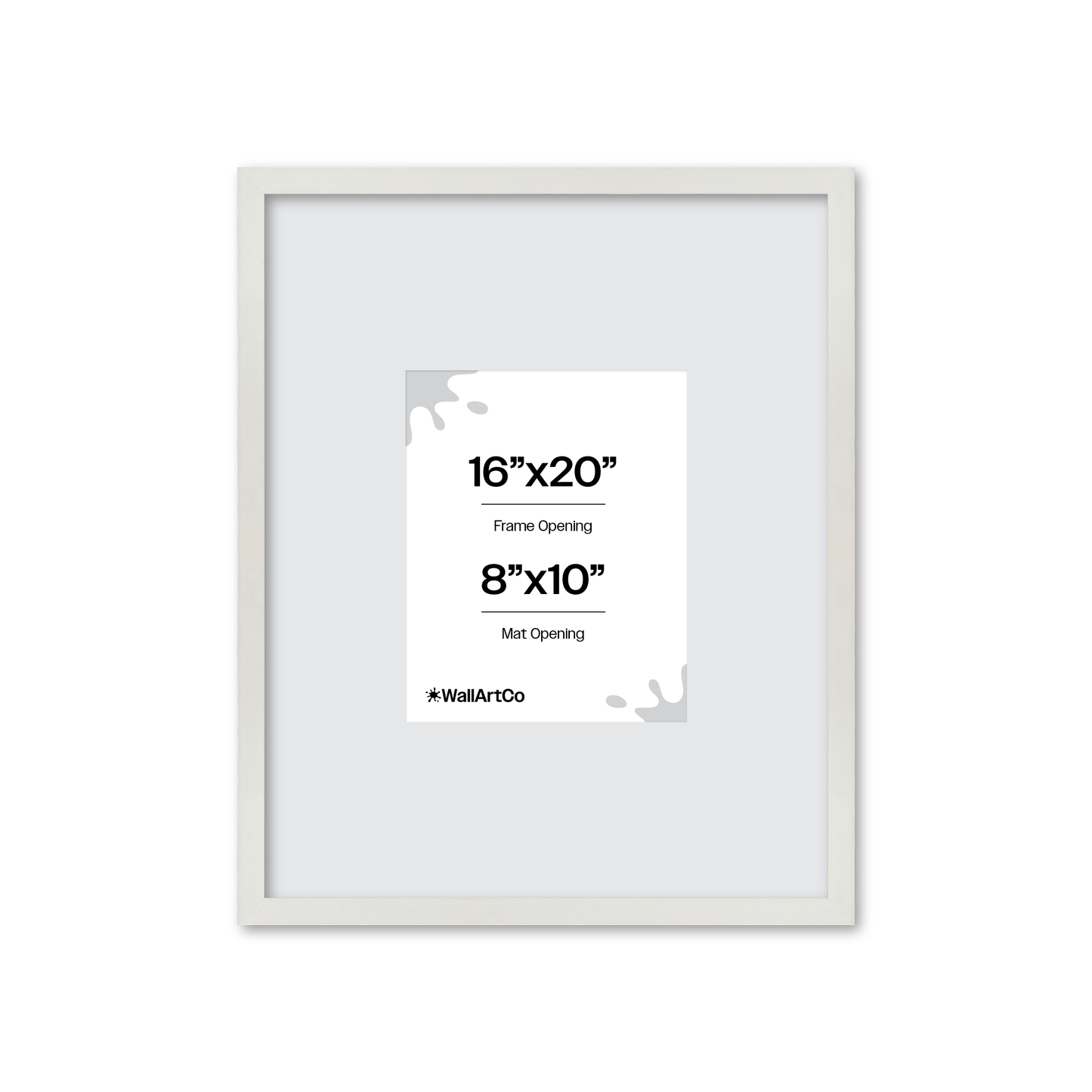 16" x 20" White Lacquer Manhattan Wall Frame