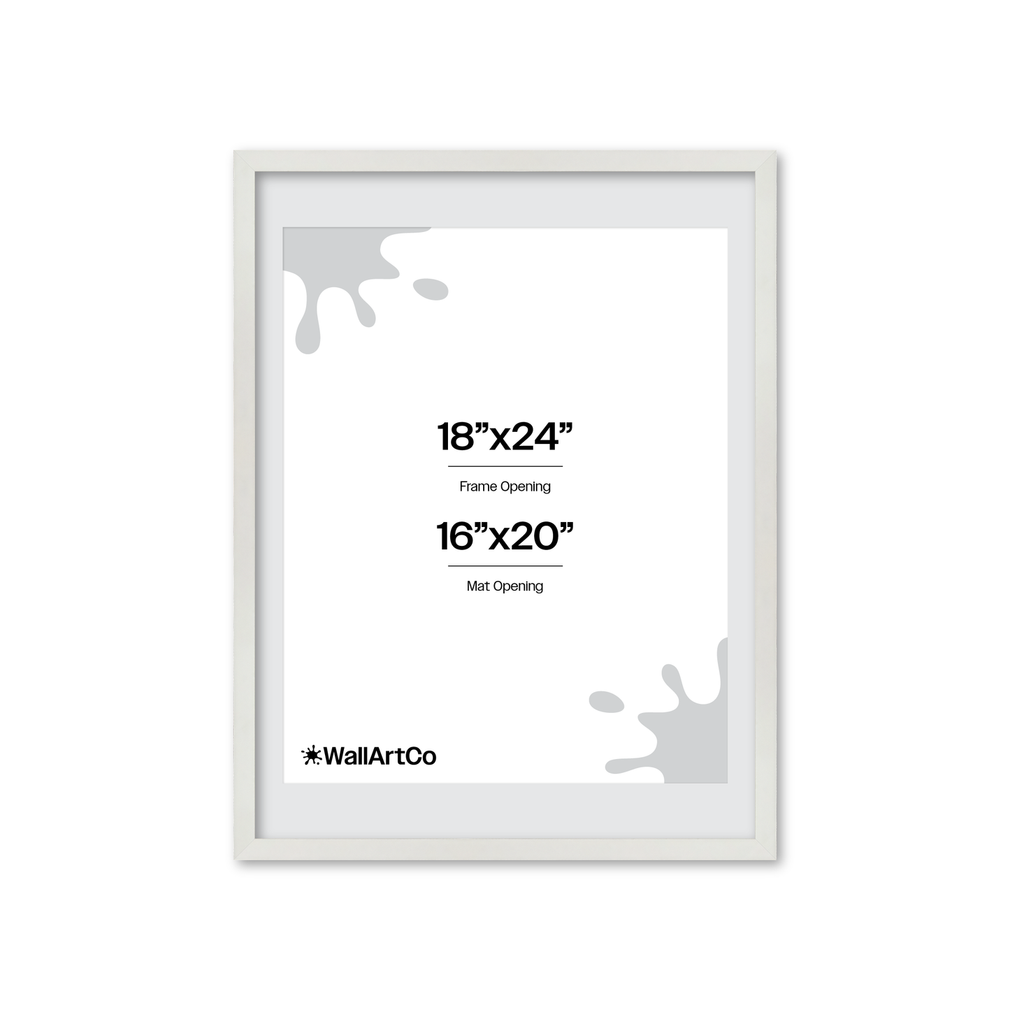 18" x 24" White Lacquer Manhattan Wall Frame
