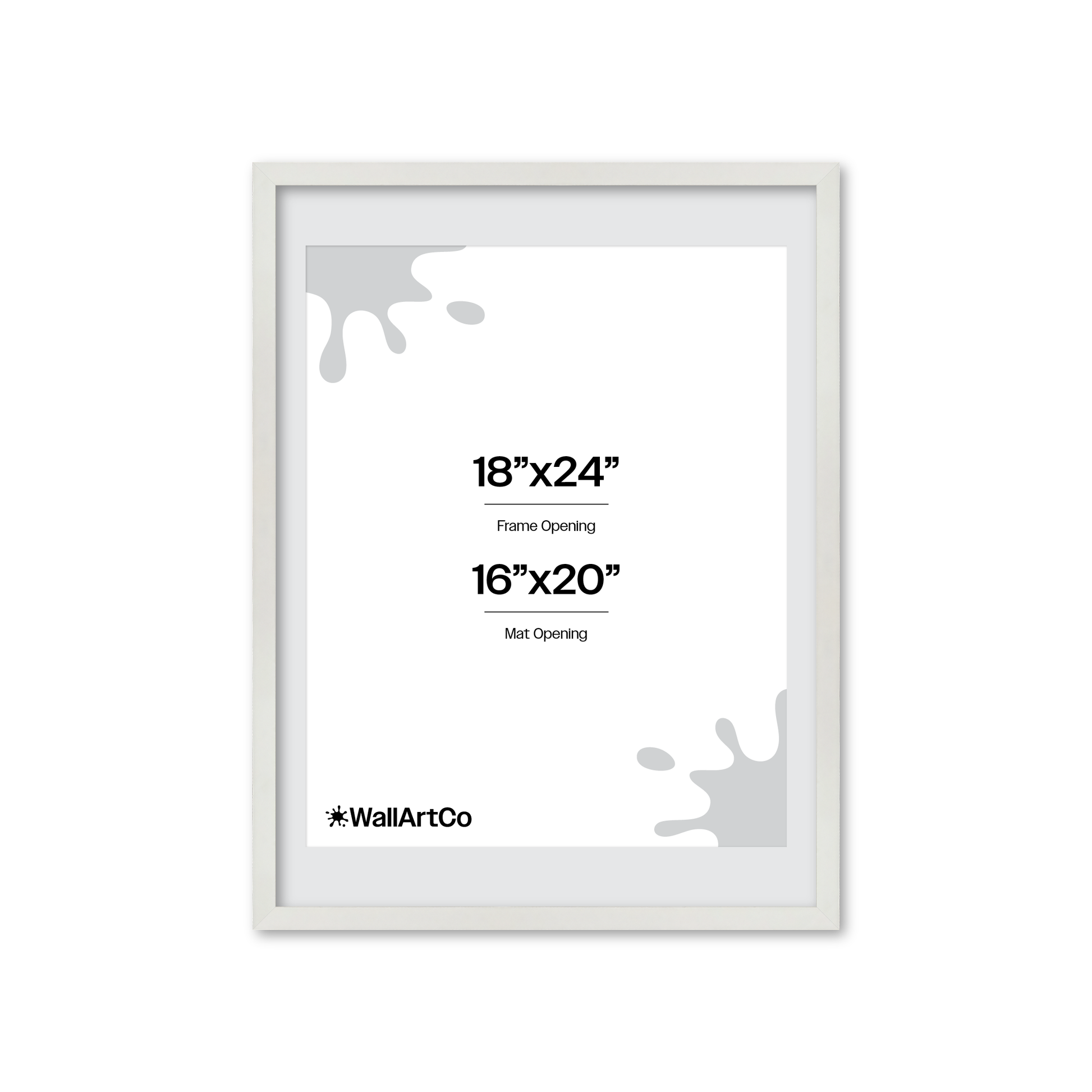 18" x 24" White Lacquer Manhattan Wall Frame