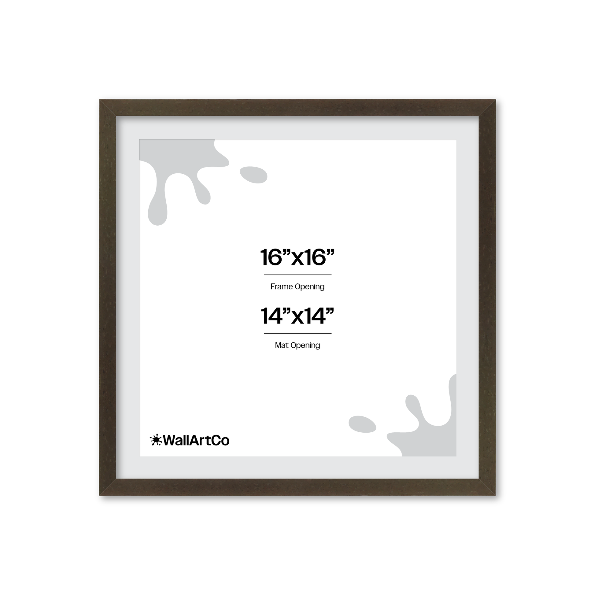 16" x 16" Brown Manhattan Wall Frame
