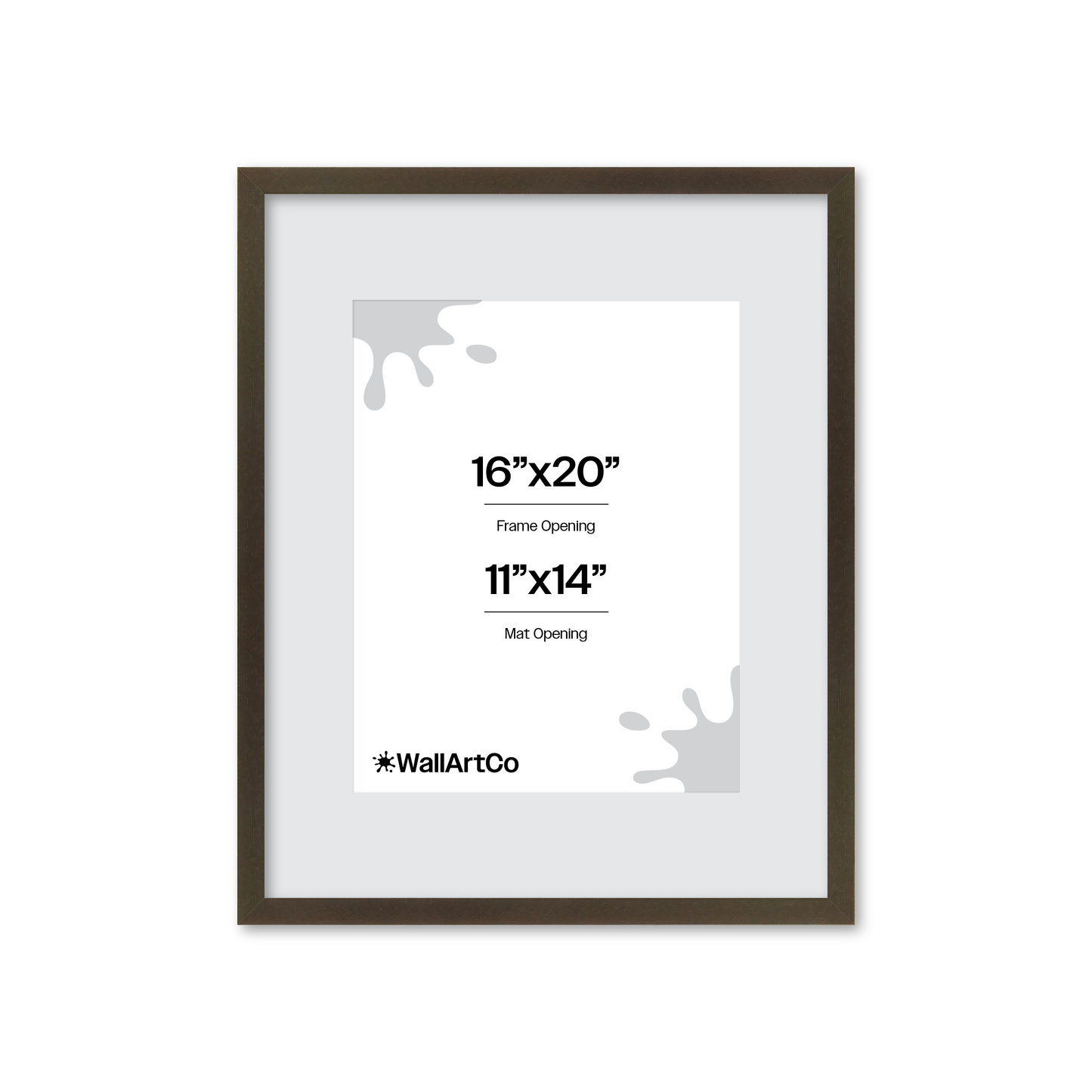 16" x 20" Brown Manhattan Wall Frame