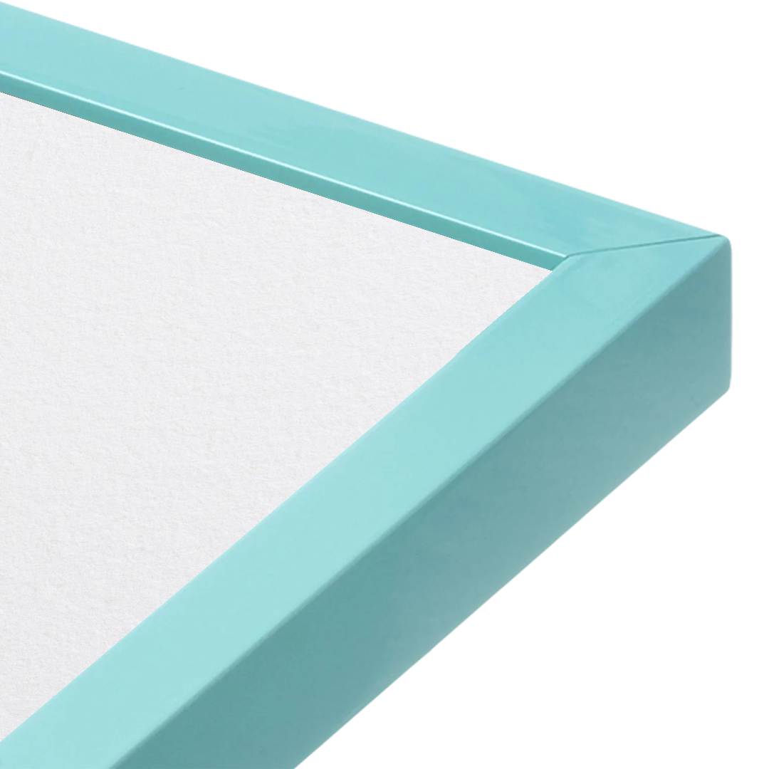 [LIFESTYLE],Capri Teal Narrow Width Wall Frame in a room