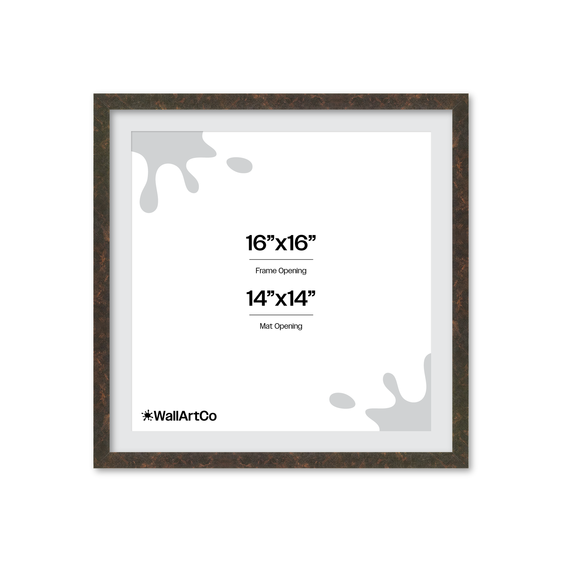 16" x 16" Rich Brown Vienna Wall Frame