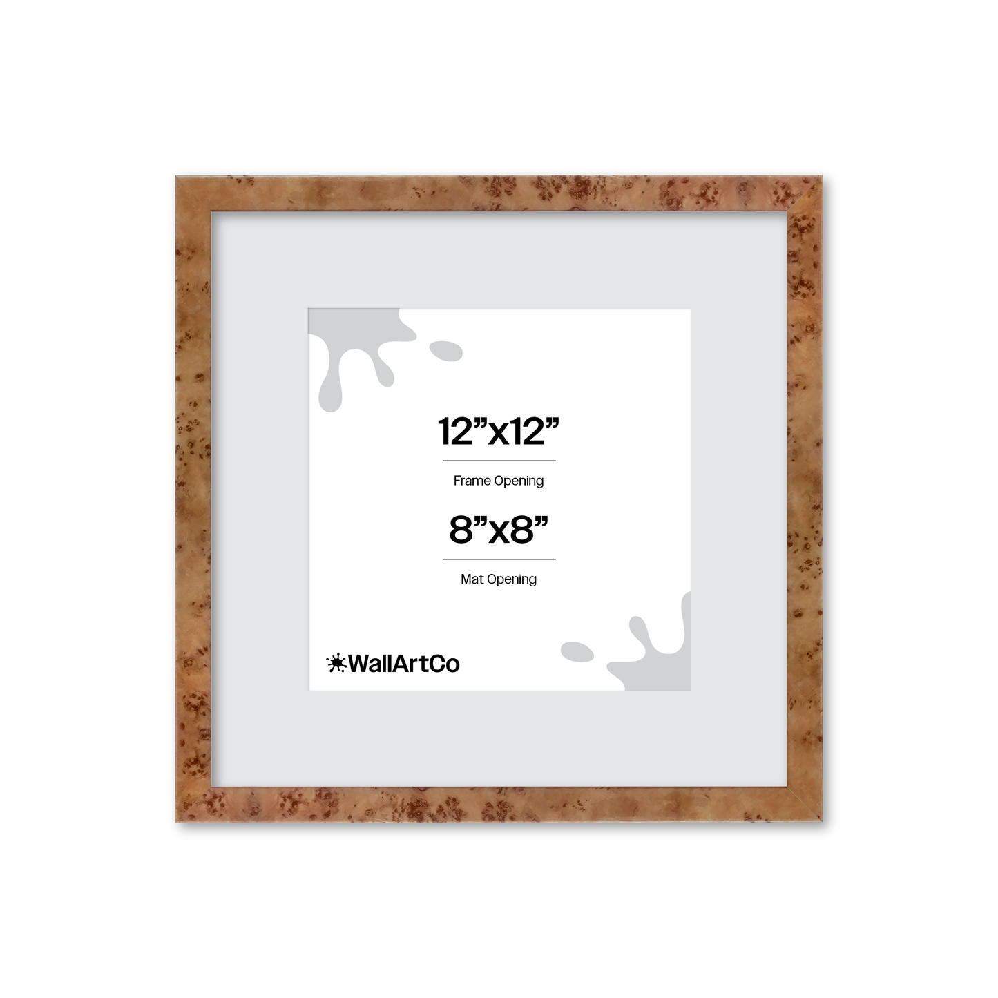 12" x 12" Golden Burlwood Verona Wall Frame