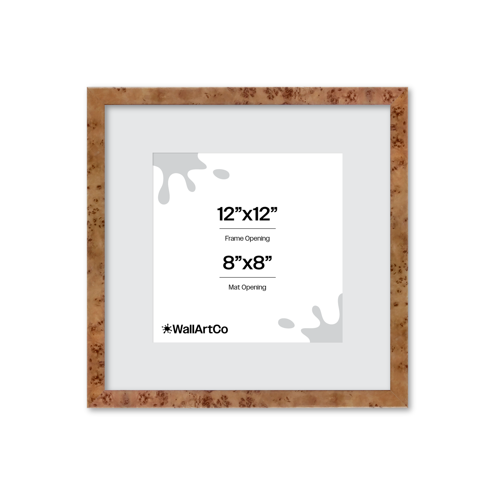 12" x 12" Golden Burlwood Verona Wall Frame