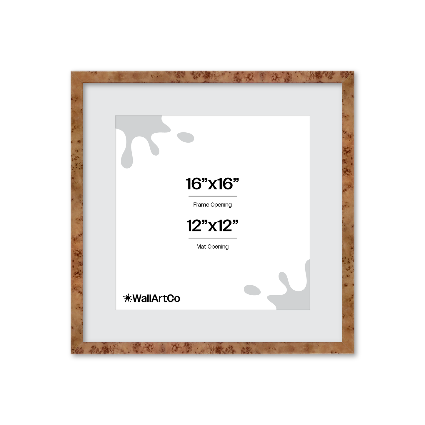 16" x 16" Golden Burlwood Verona Wall Frame