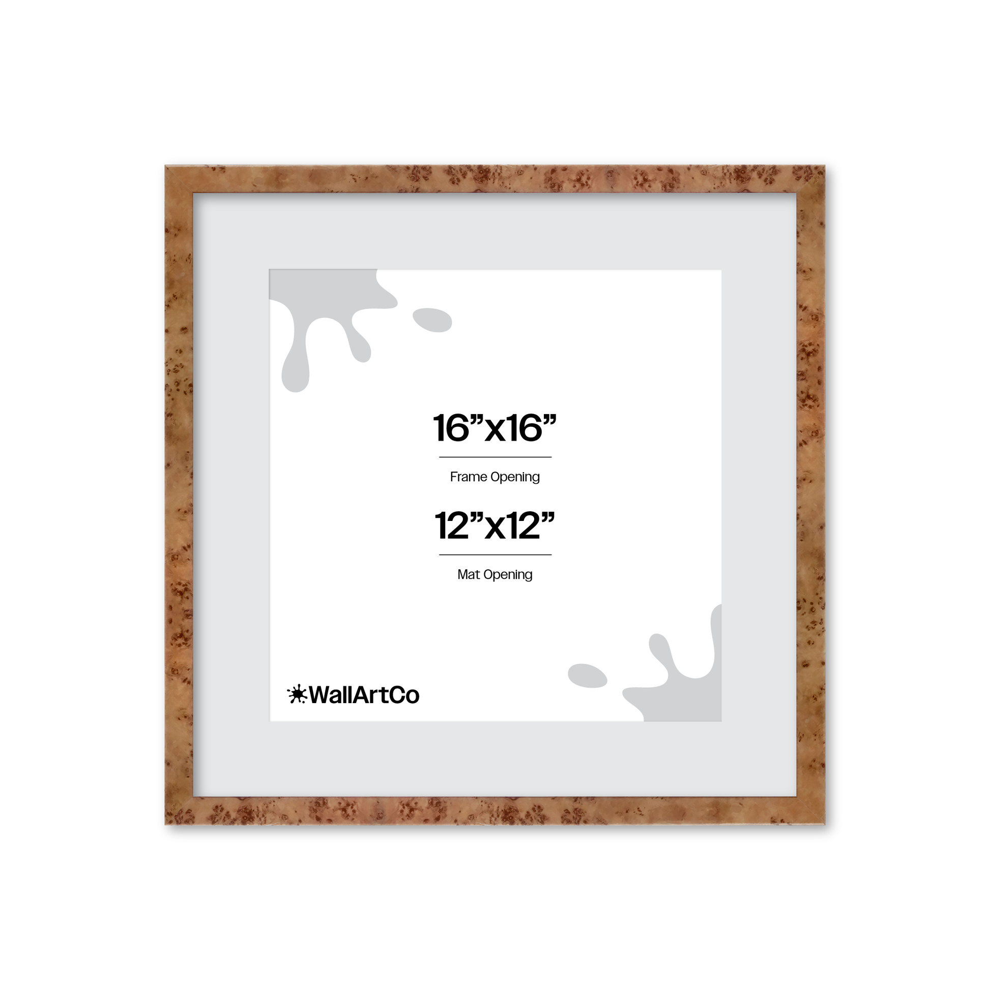 16" x 16" Golden Burlwood Verona Wall Frame