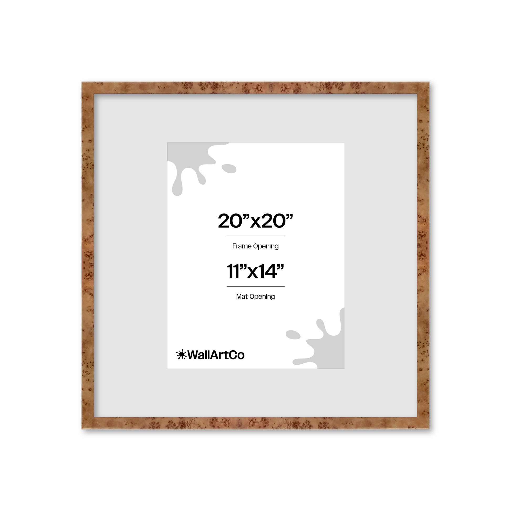 20" x 20" Golden Burlwood Verona Wall Frame