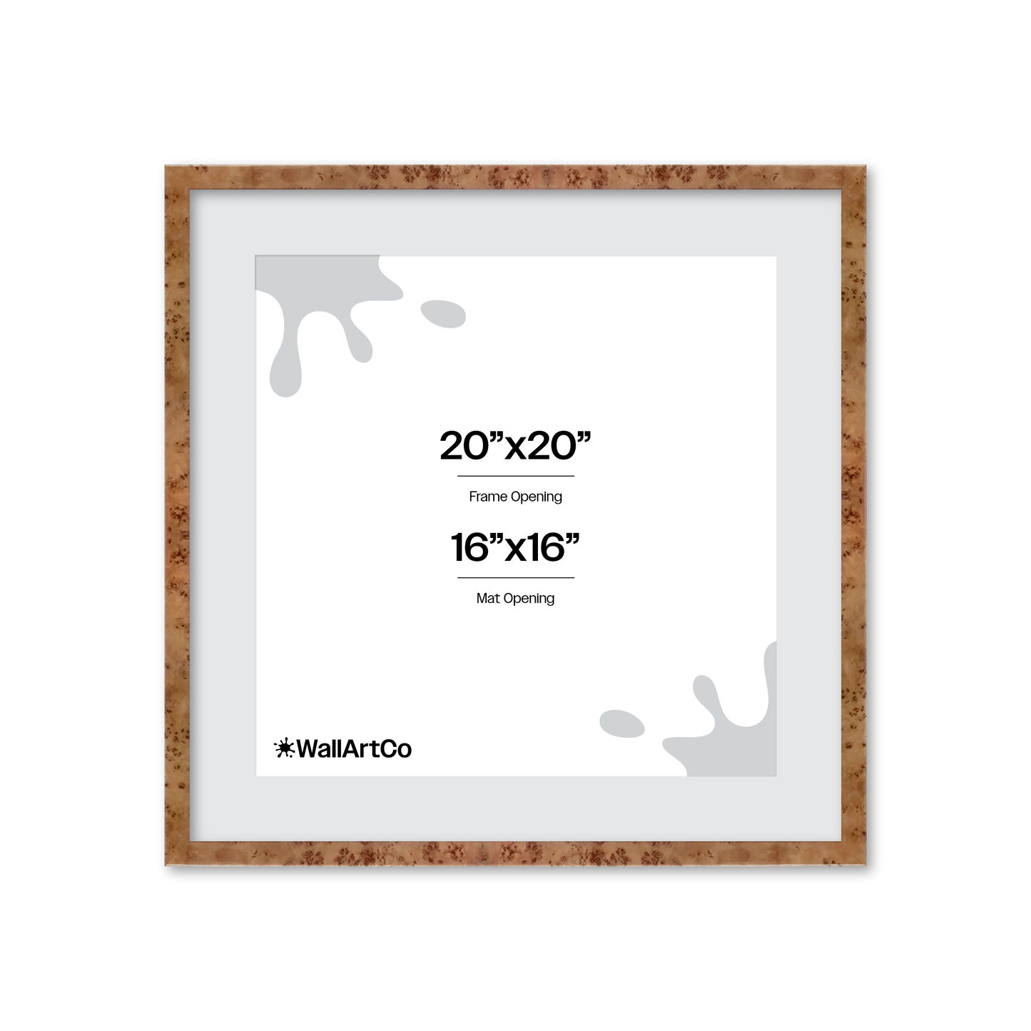 20" x 20" Golden Burlwood Verona Wall Frame