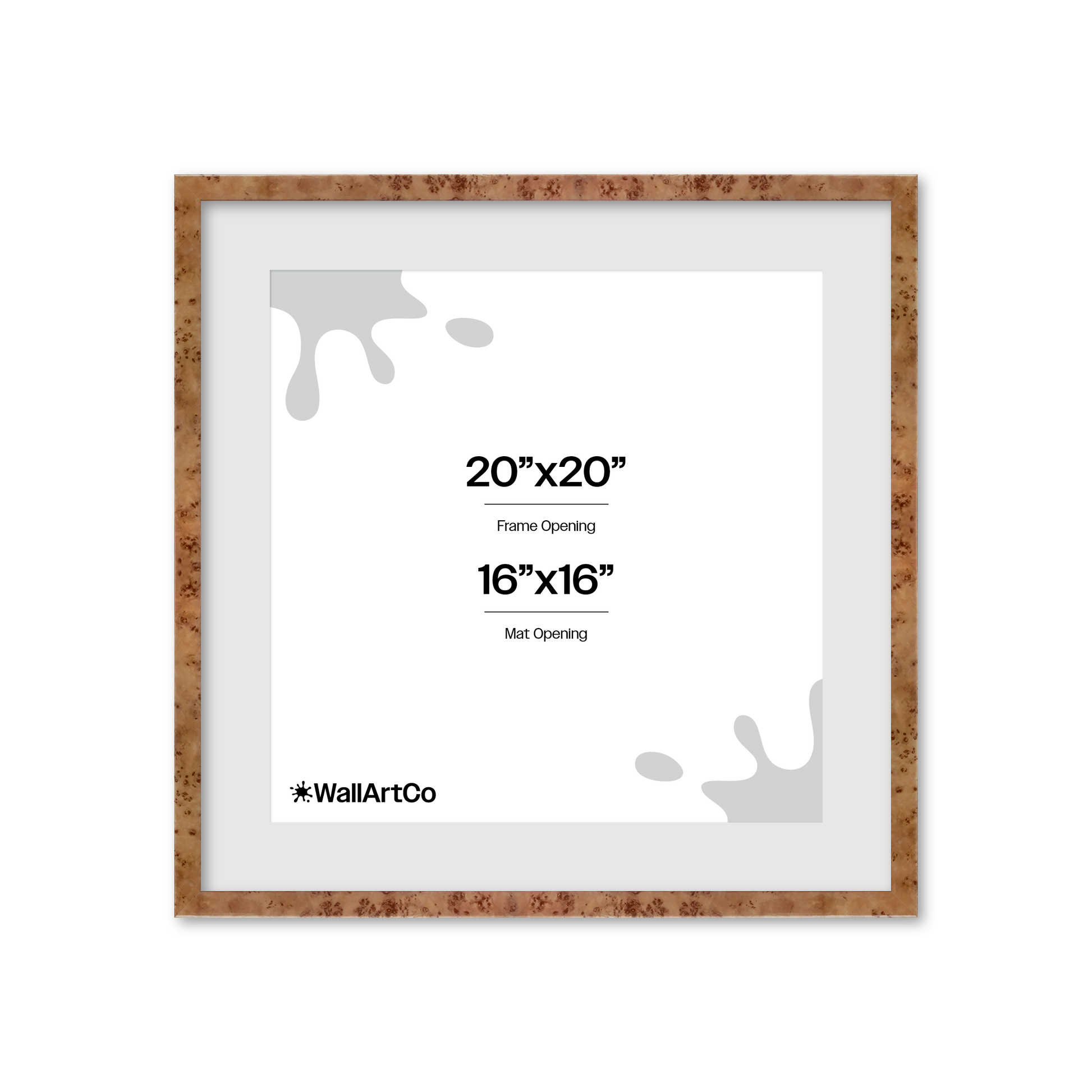 20" x 20" Golden Burlwood Verona Wall Frame