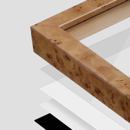 corner of the Golden Burlwood Verona Wall Frame