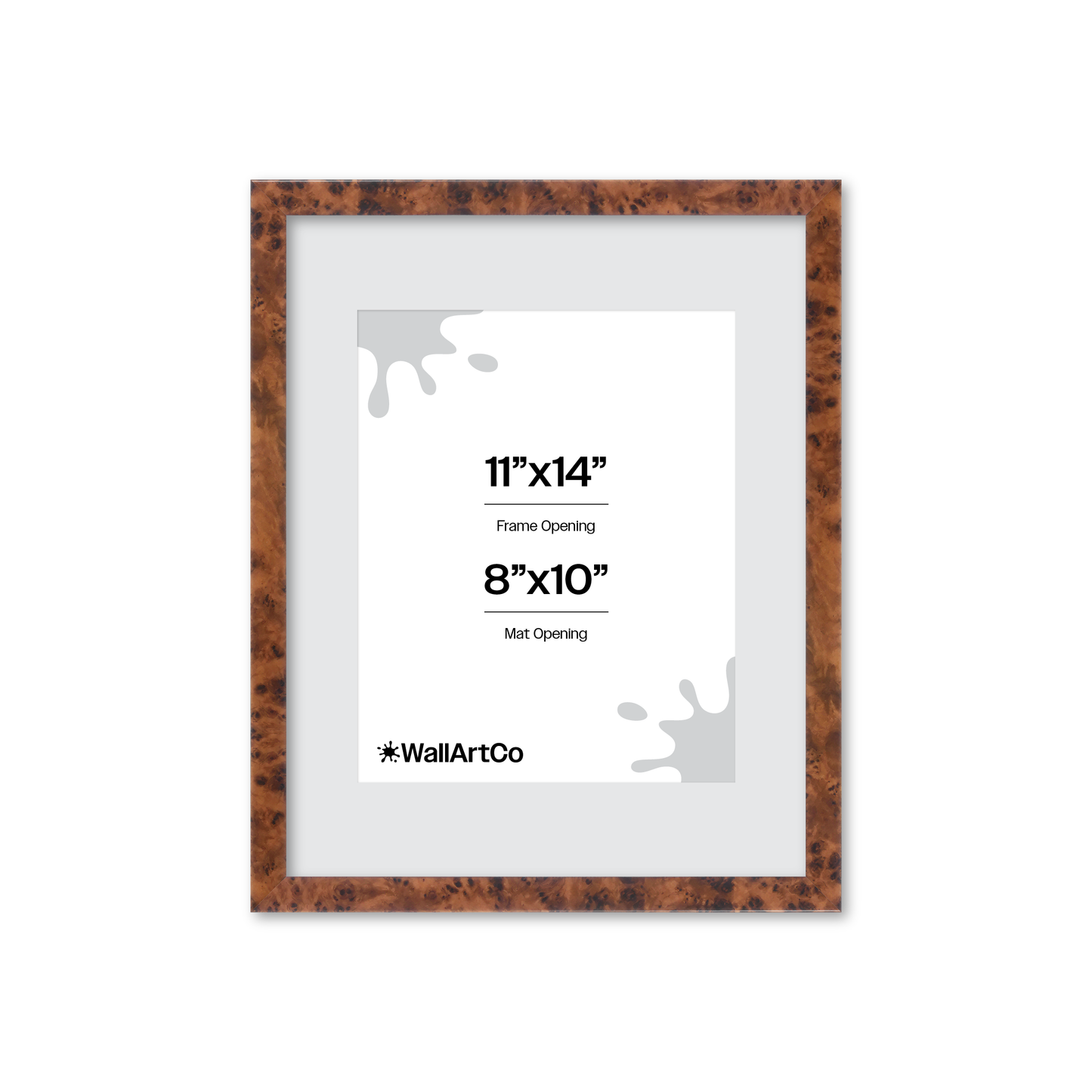 11" x 14" Amber Burlwood Verona Wall Frame