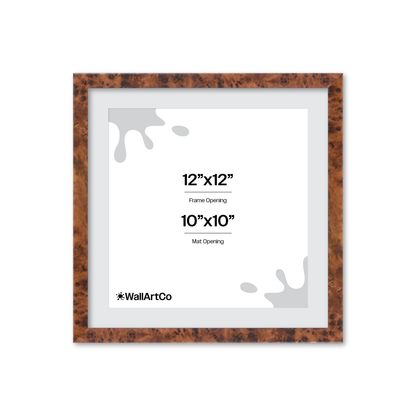 12" x 12" Amber Burlwood Verona Wall Frame