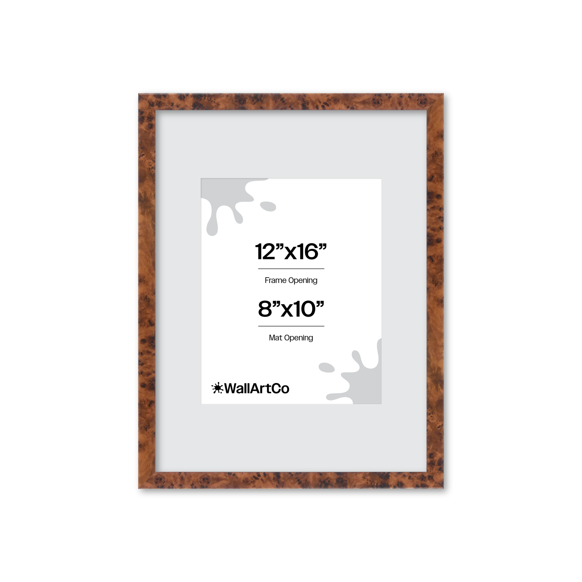 12" x 16" Amber Burlwood Verona Wall Frame