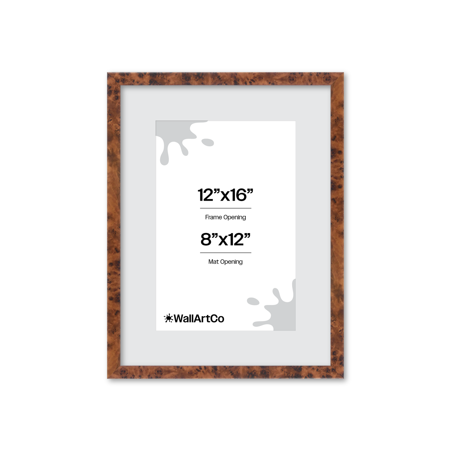 12" x 16" Amber Burlwood Verona Wall Frame