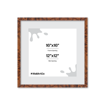 16" x 16" Amber Burlwood Verona Wall Frame