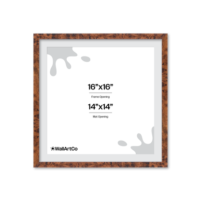 16" x 16" Amber Burlwood Verona Wall Frame
