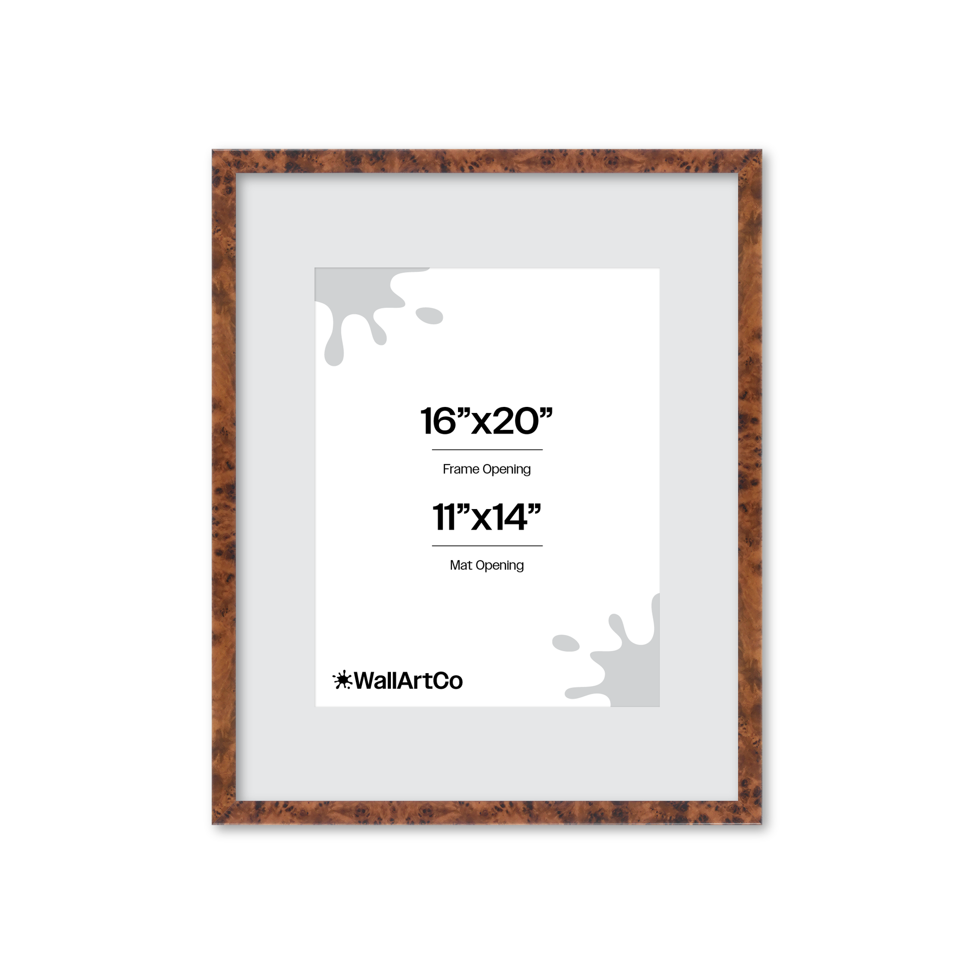 16" x 20" Amber Burlwood Verona Wall Frame
