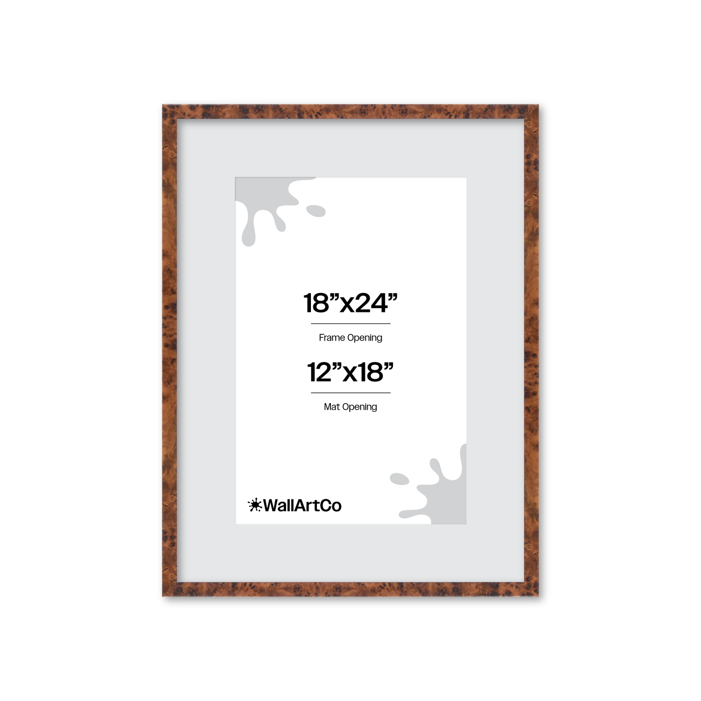 18" x 24" Amber Burlwood Verona Wall Frame
