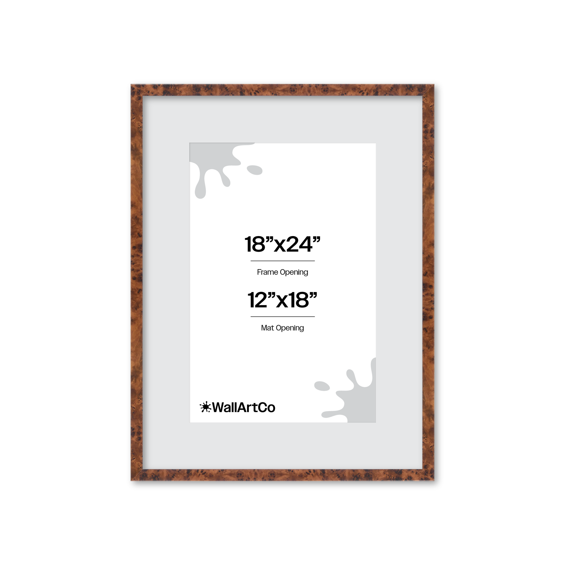18" x 24" Amber Burlwood Verona Wall Frame