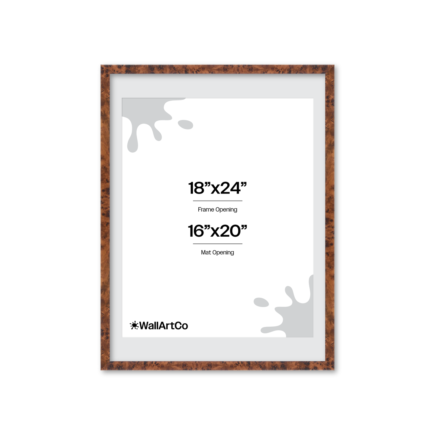18" x 24" Amber Burlwood Verona Wall Frame