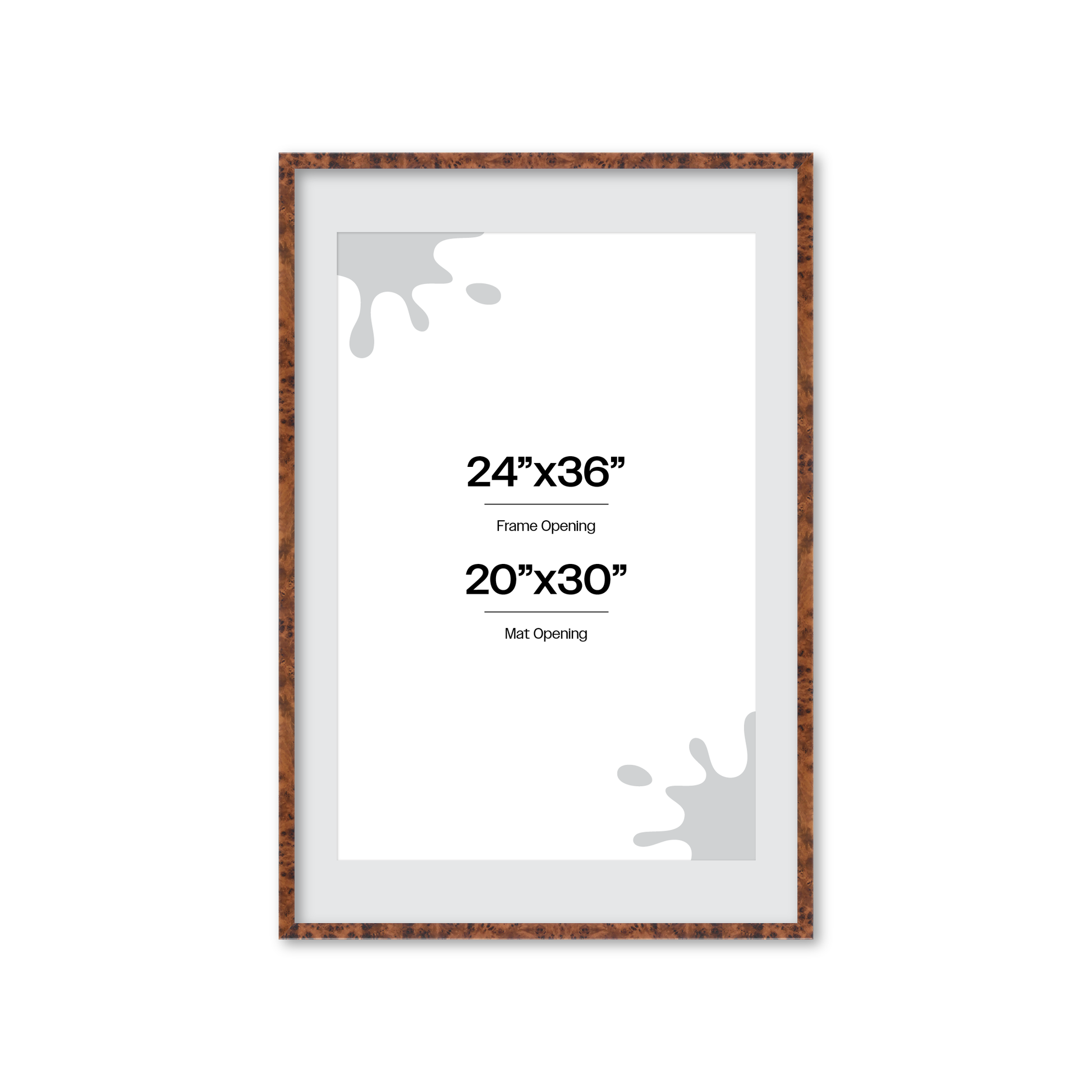 24" x 36" Amber Burlwood Verona Wall Frame