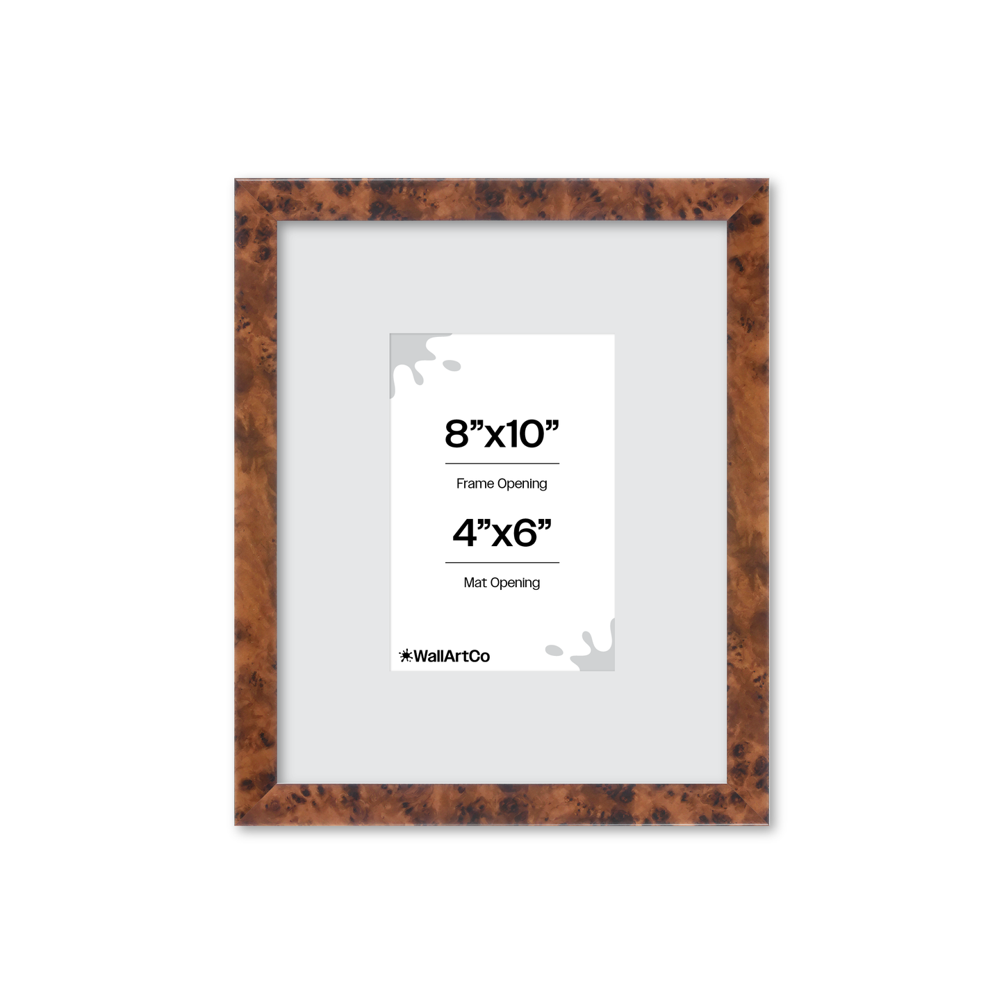 8" x 10" Amber Burlwood Verona Wall Frame